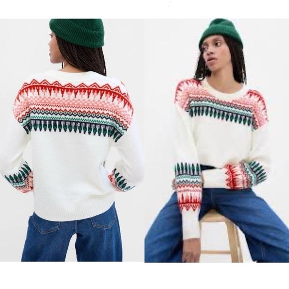 GAP Fair Isle Forever Cozy Sweater NWT Size Large - Picture 1 of 13